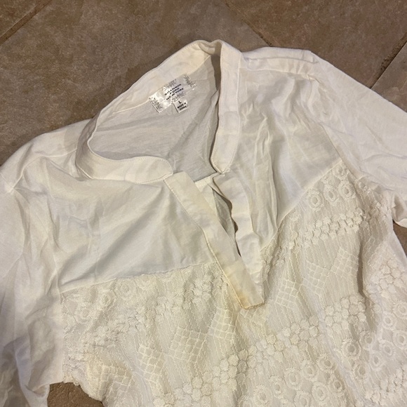 Shannon Ford Cream Lace Blouse size large - Picture 3 of 7